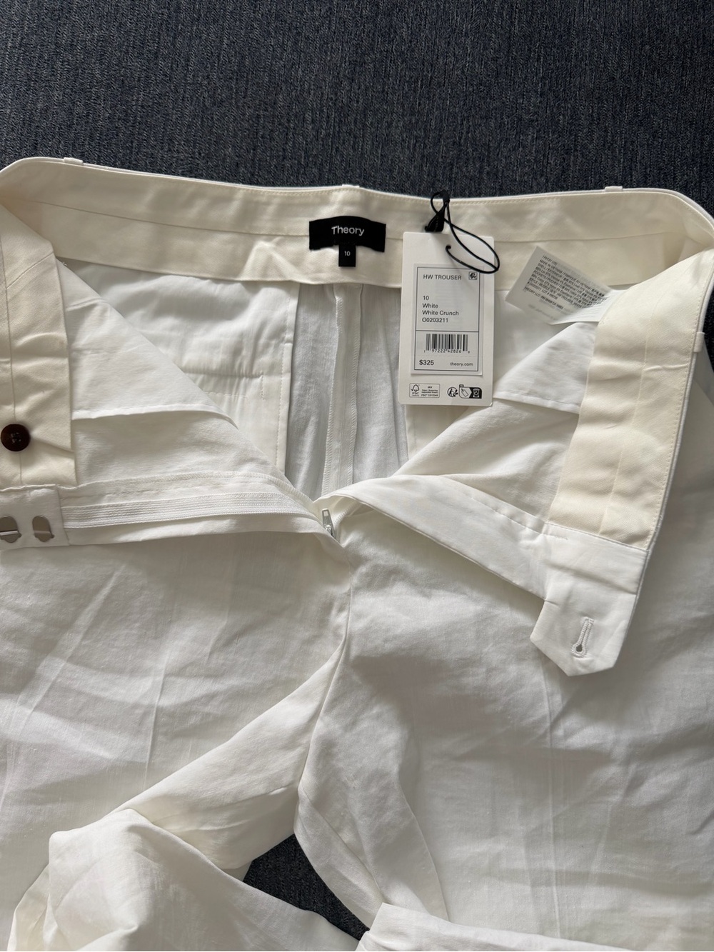 Theory White Tailored Trousers - Picture 5 of 6
